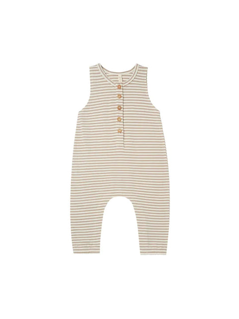 Sleeveless Jumpsuit - Warm Grey Stripe