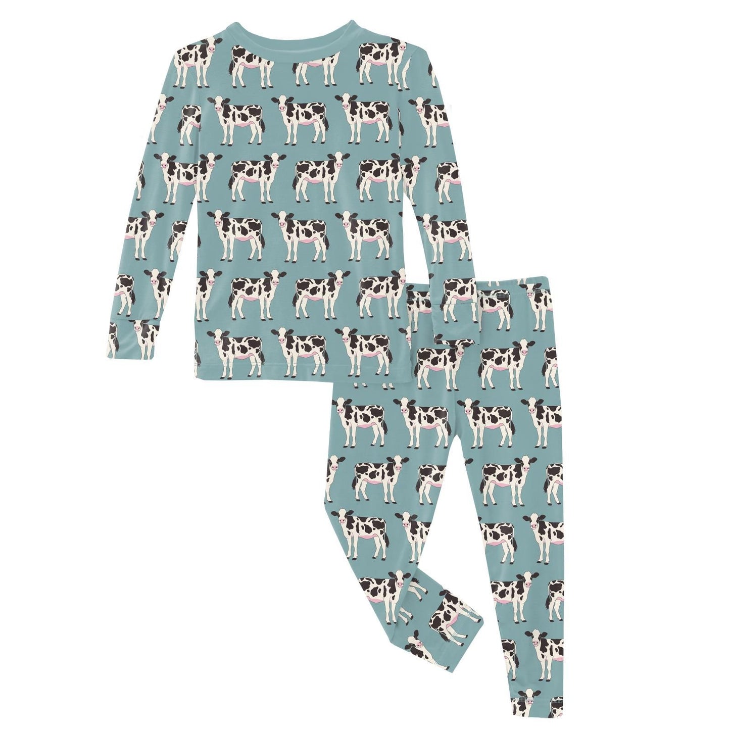 2 Piece Pajama Set (Long Sleeve) - Jade Cows