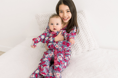 Footie with Layette Ruffles (2 Way Zipper) - Moonlight Picture Day Floral