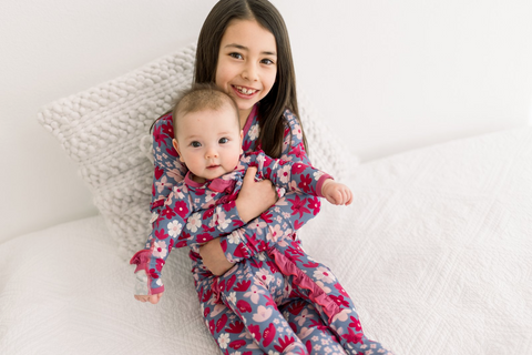 Footie with Layette Ruffles (2 Way Zipper) - Moonlight Picture Day Floral