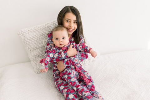 Footie with Layette Ruffles (2 Way Zipper) - Moonlight Picture Day Floral