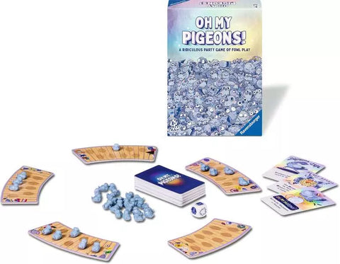 Image shows the box with the board game laid out in front of it