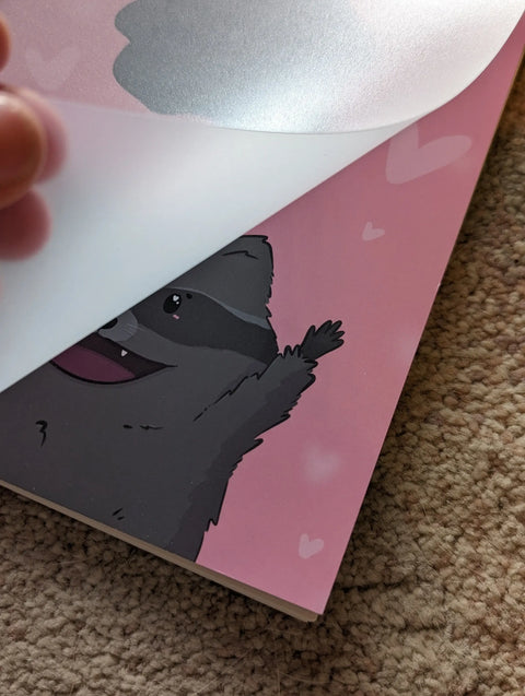 Image shows that the inner pages of the sticker book are opaque