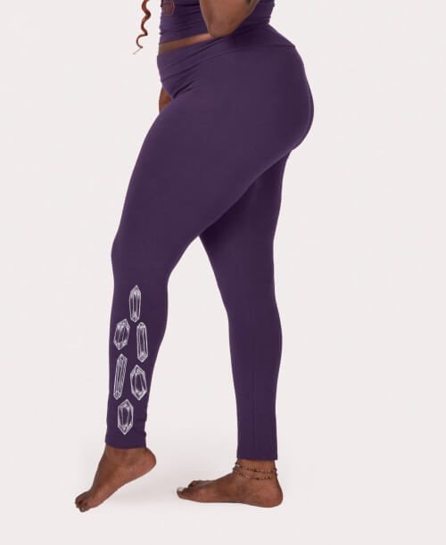 Adult Leggings (Organic Cotton) -Amethyst Crystal