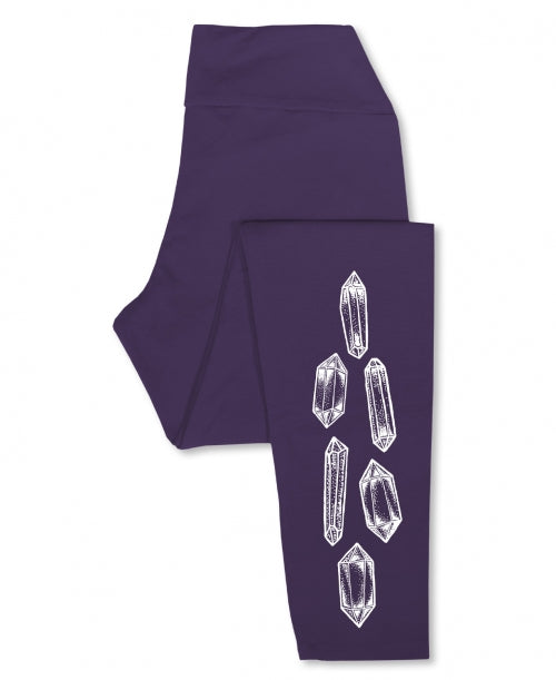 Adult Leggings (Organic Cotton) -Amethyst Crystal