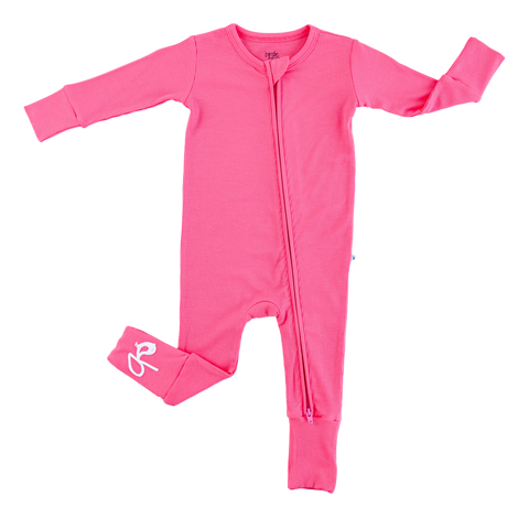 Ribbed Convertible Romper - Strawberry