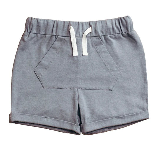 Shorts con bolsillo canguro - Pizarra