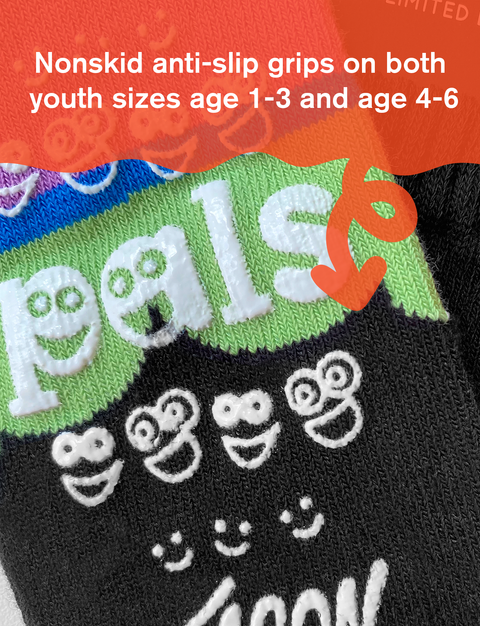 Image shows the bottom of the socks, which have an anti-slip grip