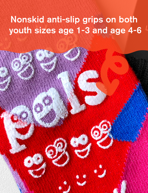 Image shows the bottom of the socks, which have an anti-slip grip