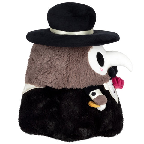 Image shows a side view of the stuffed groom plague doctor