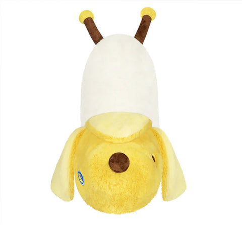 Back view of the plush slug in a banana peel