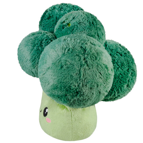 A side view of the plush broccoli