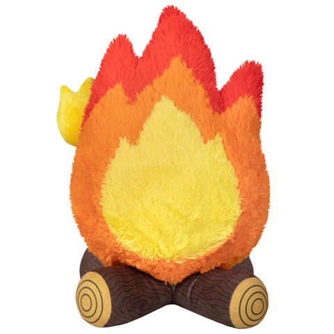 A back view of the plush campfire