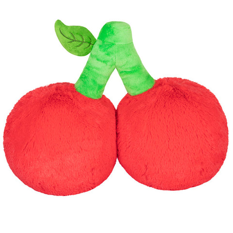 A back view of the plush cherries