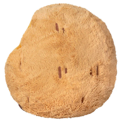 Image shows a back view of the stuffed chocolate chip cookie