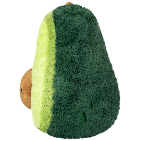 Image shows a side view of the stuffed avocado