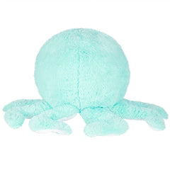 A side view of the plush octopus