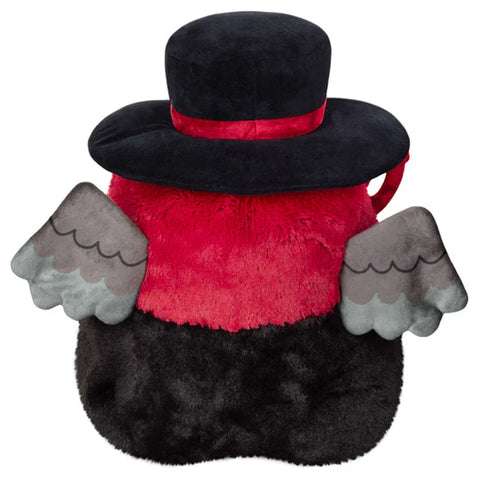 Image shows a back view of the stuffed demon plague doctor