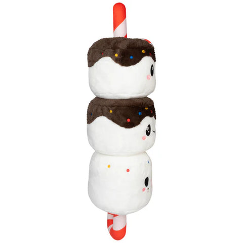 Image shows a side view of the stuffed marshmallow stick