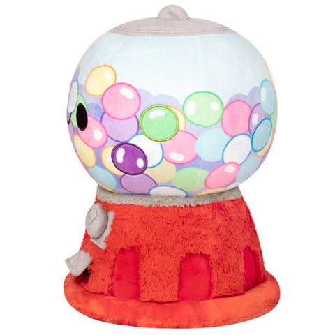A side view of the plush gumball machine