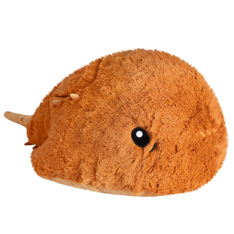 A brown plush horseshoe crab