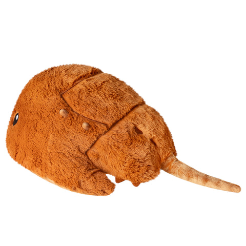 Side view of a plush horseshoe crab