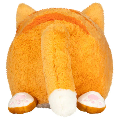 A back view of the stuffed orange cat