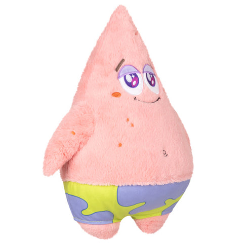 Image shows a side-angle view of the stuffed Patrick