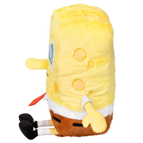 Image shows a side view of the stuffed Spongebob