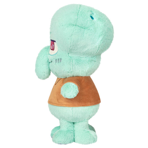 Image shows a side view of the stuffed Squidward