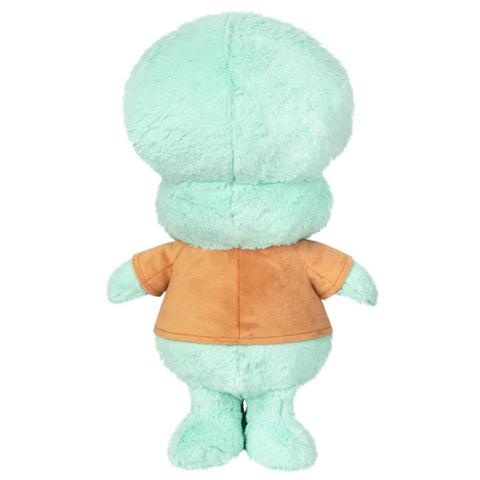 Image shows a back view of the stuffed Squidward