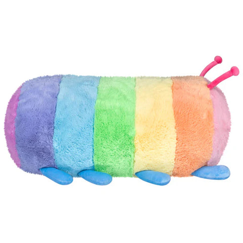 Image shows a side view of the stuffed caterpillar