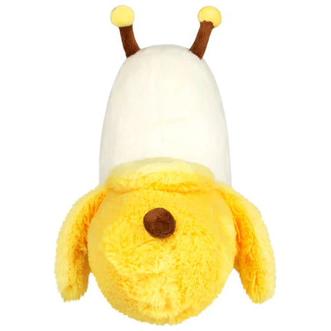 Image shows a back view of the stuffed banana slug