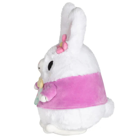 Image shows a side view of the stuffed easter bunny