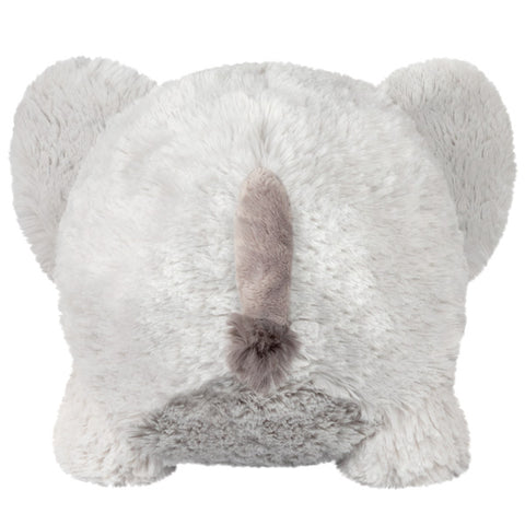Image shows a back view of the stuffed elephant