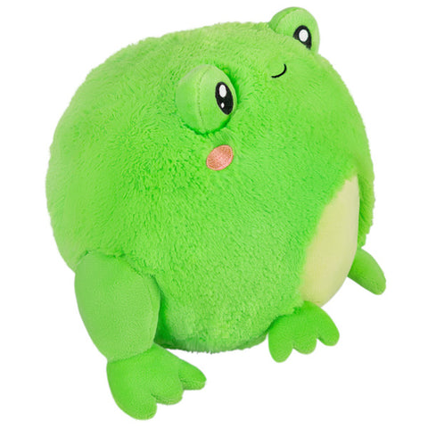 Image shows a side-angle view of the stuffed frog