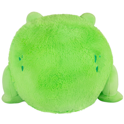 Image shows a back view of the stuffed frog