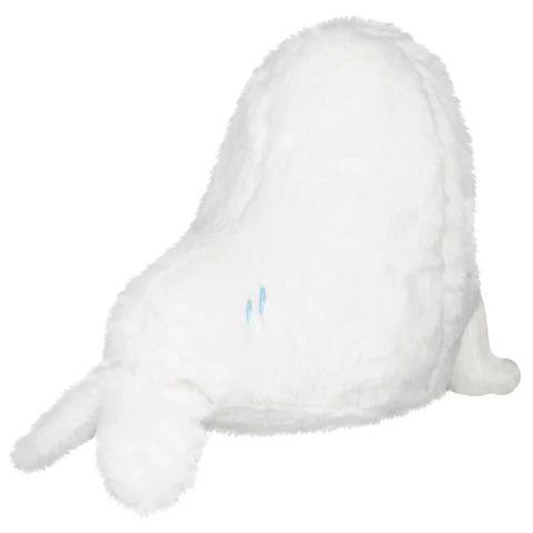 Image shows a back-angle view of the stuffed seal