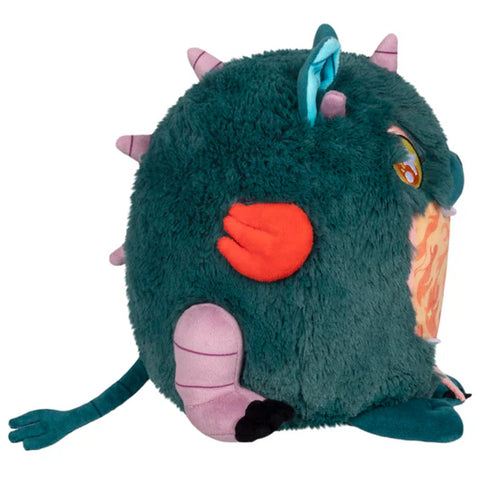 Image shows a side view of the stuffed hellmouth demon