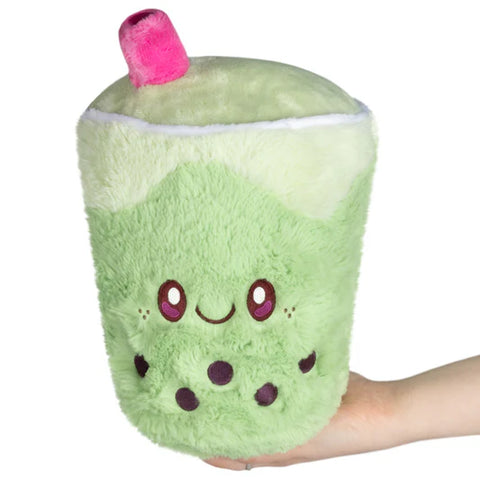 Image shows a stuffed matcha bubble tea