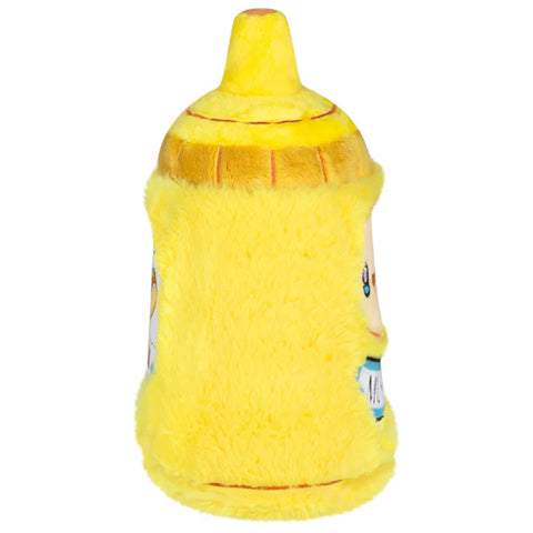 Image shows a side view of the stuffed mustard bottle