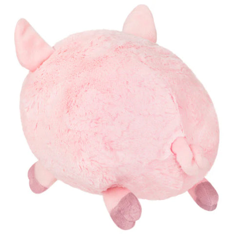 Image shows a back view of the round stuffed pig