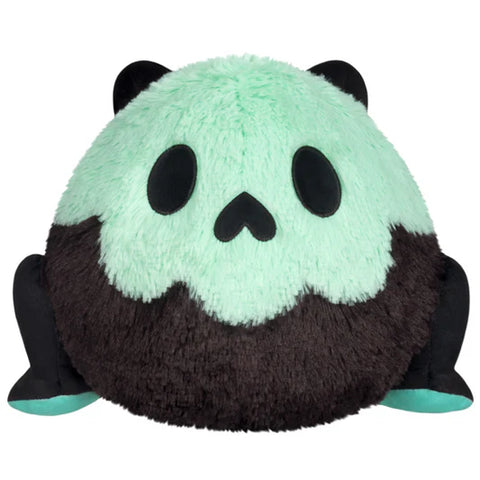 Back view of the plush teal and black frog