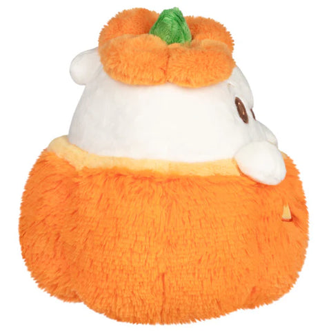 Image shows a side view of the stuffed pumpkin ghost
