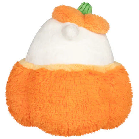 Image shows a back view of the stuffed pumpkin ghost
