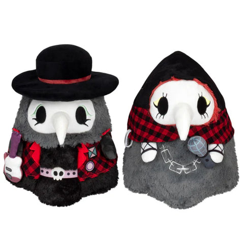 Image shows a stuffed plague nurse and plague doctor dressed in a punk rock theme.