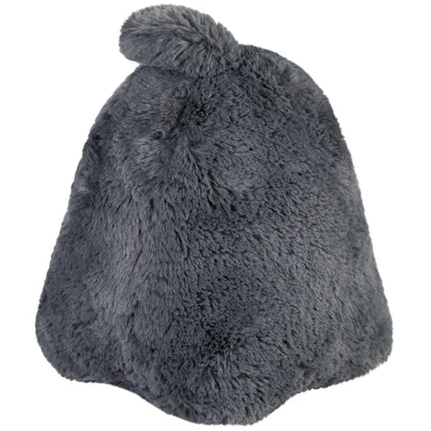 A back view of the plush reaper on a white background