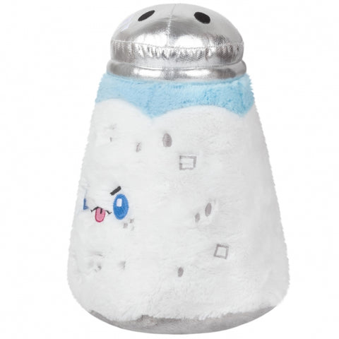 A side view of the plush salt shaker