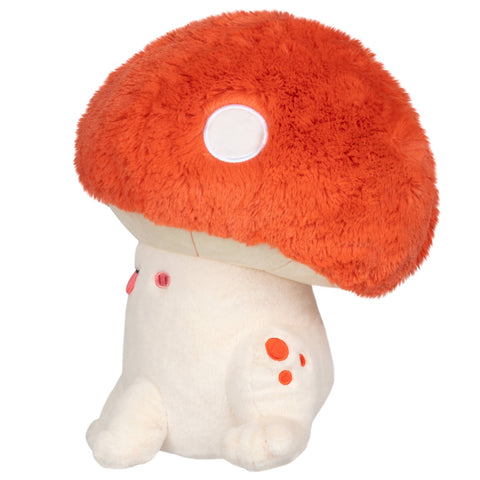 Side view of the plush redcap mushroom toadstool