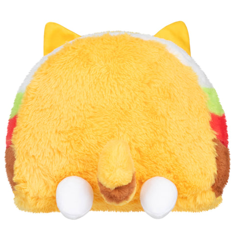 A back view of the plush taco cat